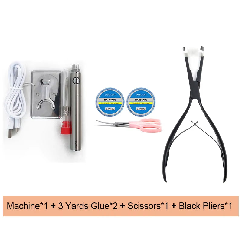 Tape Extensions Glue 3 Yards Roll Tape in Hair Extensions Professional Pliers Electric Tape Remover Salon DIY Re-Tape Must Buy