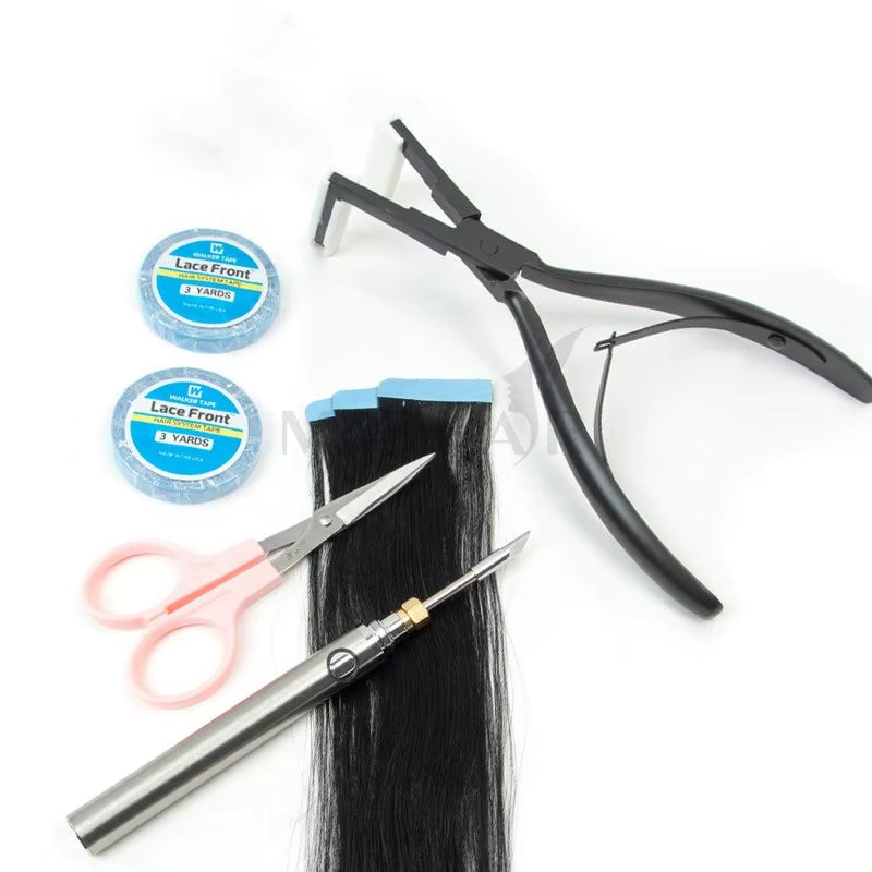 Tape Extensions Glue 3 Yards Roll Tape in Hair Extensions Professional Pliers Electric Tape Remover Salon DIY Re-Tape Must Buy