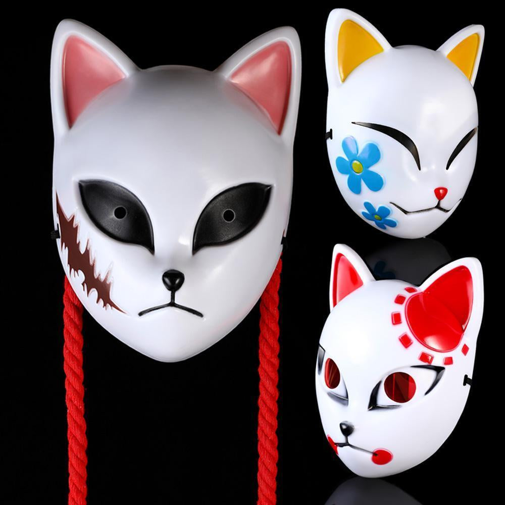 Japanese Anime Demon Fox Mask Cosplay Sabito Makomo Tanjiro Thicken Plastic Anim