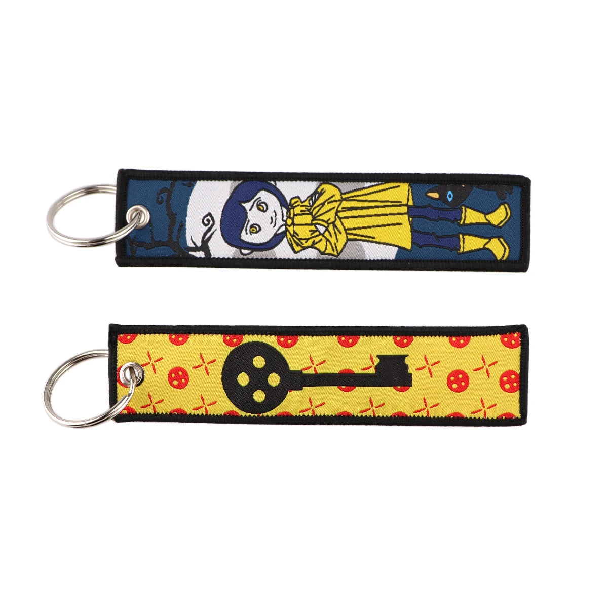 Japanese Anime Cool Embroidery Key Fobs Key Tag Motorcycles Cars Backpack Chaveiro Keychain for Friends Fashion Key Ring Gifts